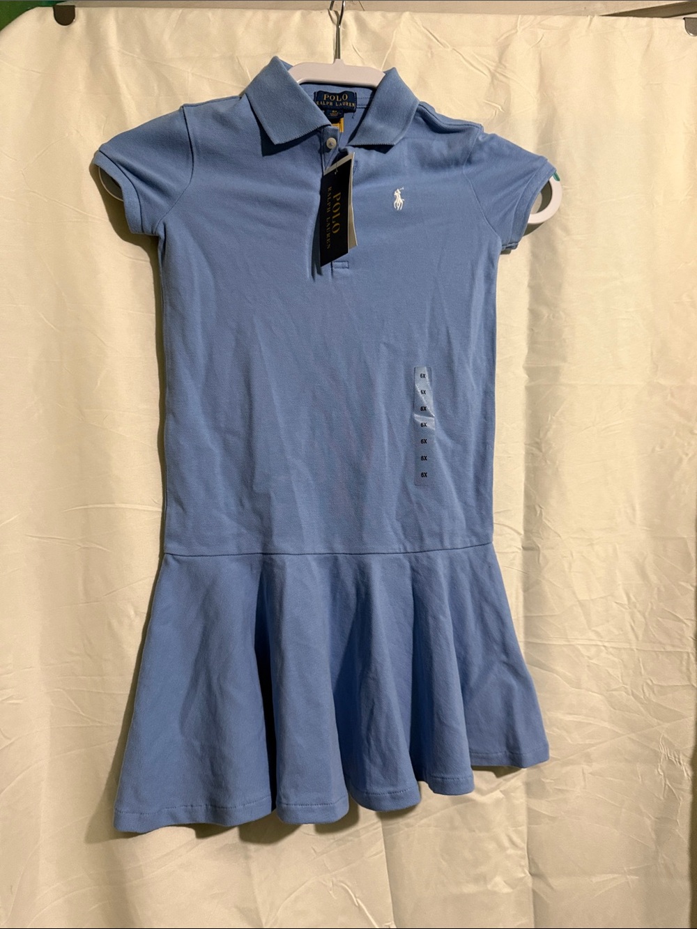 Polo by Ralph Lauren Girls' 6X Light Blue Polo Dress